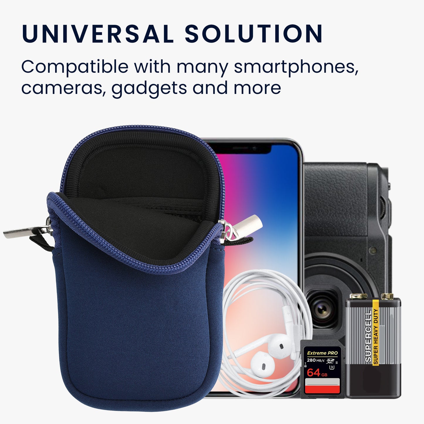 kwmobile Phone Pouch for Smartphones - Phone Bag with Lanyard 15.2 x 8.3 cm Inner Dimensions