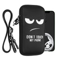 kwmobile Cell Phone Pouch for Smartphones - Cell Phone Bag with Chain 16.5 x 8.9 cm Inner Dimensions - Don't touch my Phone
