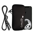 kwmobile Cell Phone Pouch for Smartphones - Cell Phone Bag with Chain 16.5 x 8.9 cm Inner Dimensions - Don't touch my Phone
