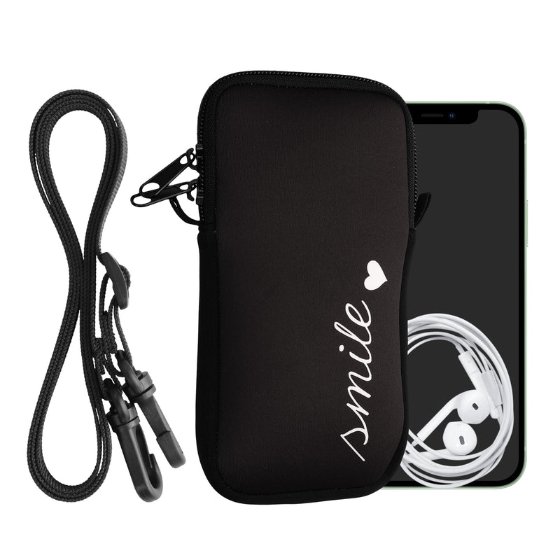 kwmobile Cell Phone Pouch for Smartphones - Cell Phone Bag with Chain 16.5 x 8.9 cm Inner Dimensions - Don't touch my Phone