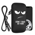 kwmobile Cell Phone Pouch for Smartphones - Cell Phone Bag with Chain 16.5 x 8.9 cm Inner Dimensions - Don't touch my Phone