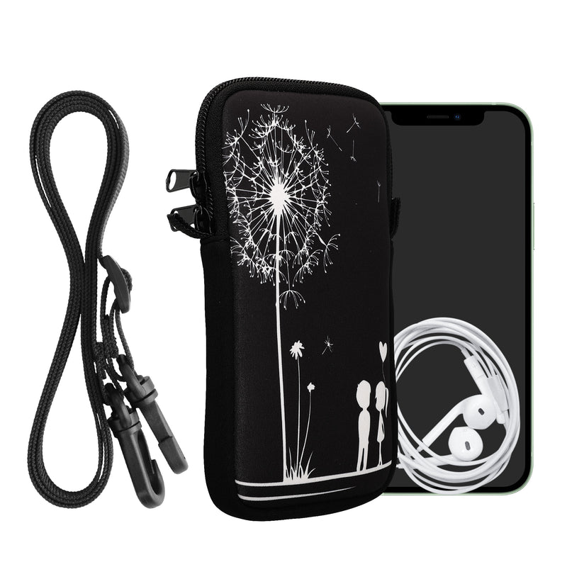 kwmobile Cell Phone Pouch for Smartphones - Cell Phone Bag with Chain 16.5 x 8.9 cm Inner Dimensions - Don't touch my Phone