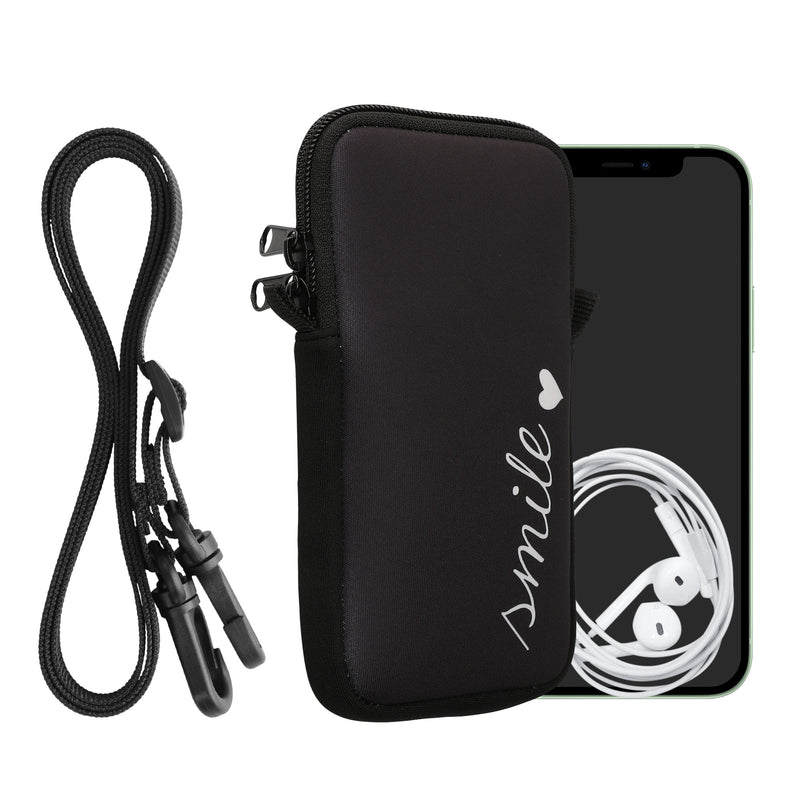 kwmobile Cell Phone Pouch for Smartphones - Cell Phone Bag with Chain 16.5 x 8.9 cm Inner Dimensions - Don't touch my Phone