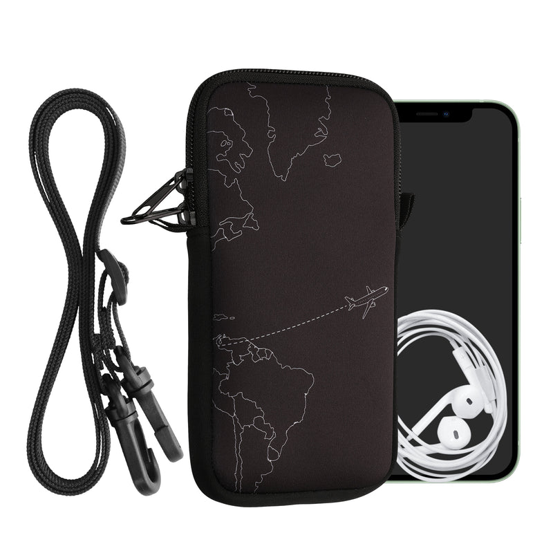 kwmobile Cell Phone Pouch for Smartphones - Cell Phone Bag with Chain 16.5 x 8.9 cm Inner Dimensions - Don't touch my Phone