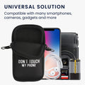 kwmobile Cell Phone Pouch for Smartphones - Cell Phone Bag with Chain 16.5 x 8.9 cm Inner Dimensions - Don't touch my Phone