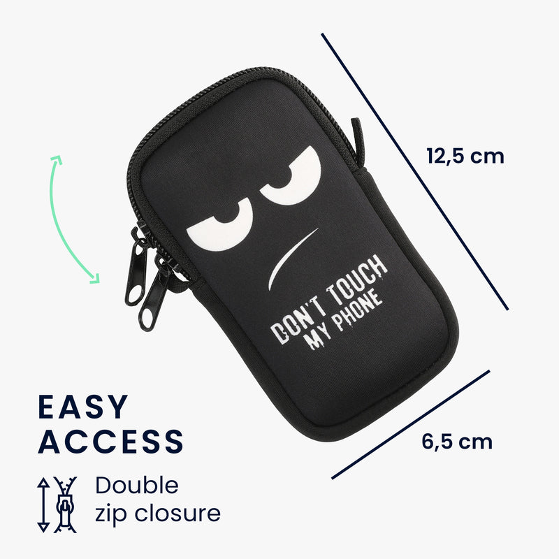 kwmobile Cell Phone Pouch for Smartphones - Cell Phone Bag with Chain 16.5 x 8.9 cm Inner Dimensions - Don't touch my Phone