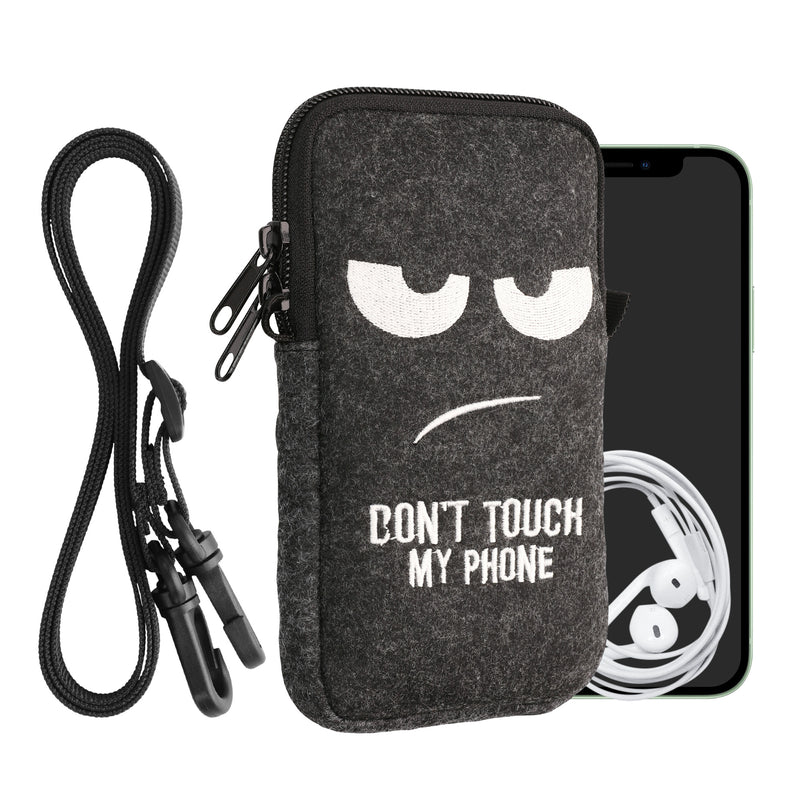 kwmobile Cell Phone Case for Smartphones 6.5" Phone Cover with Chain 16.5 x 8.9 cm Inner Dimensions Don't Touch My Phone