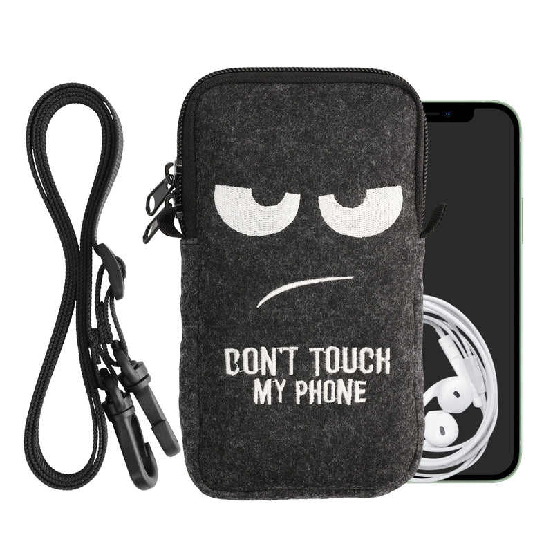 kwmobile Cell Phone Case for Smartphones 6.5" Phone Cover with Chain 16.5 x 8.9 cm Inner Dimensions Don't Touch My Phone