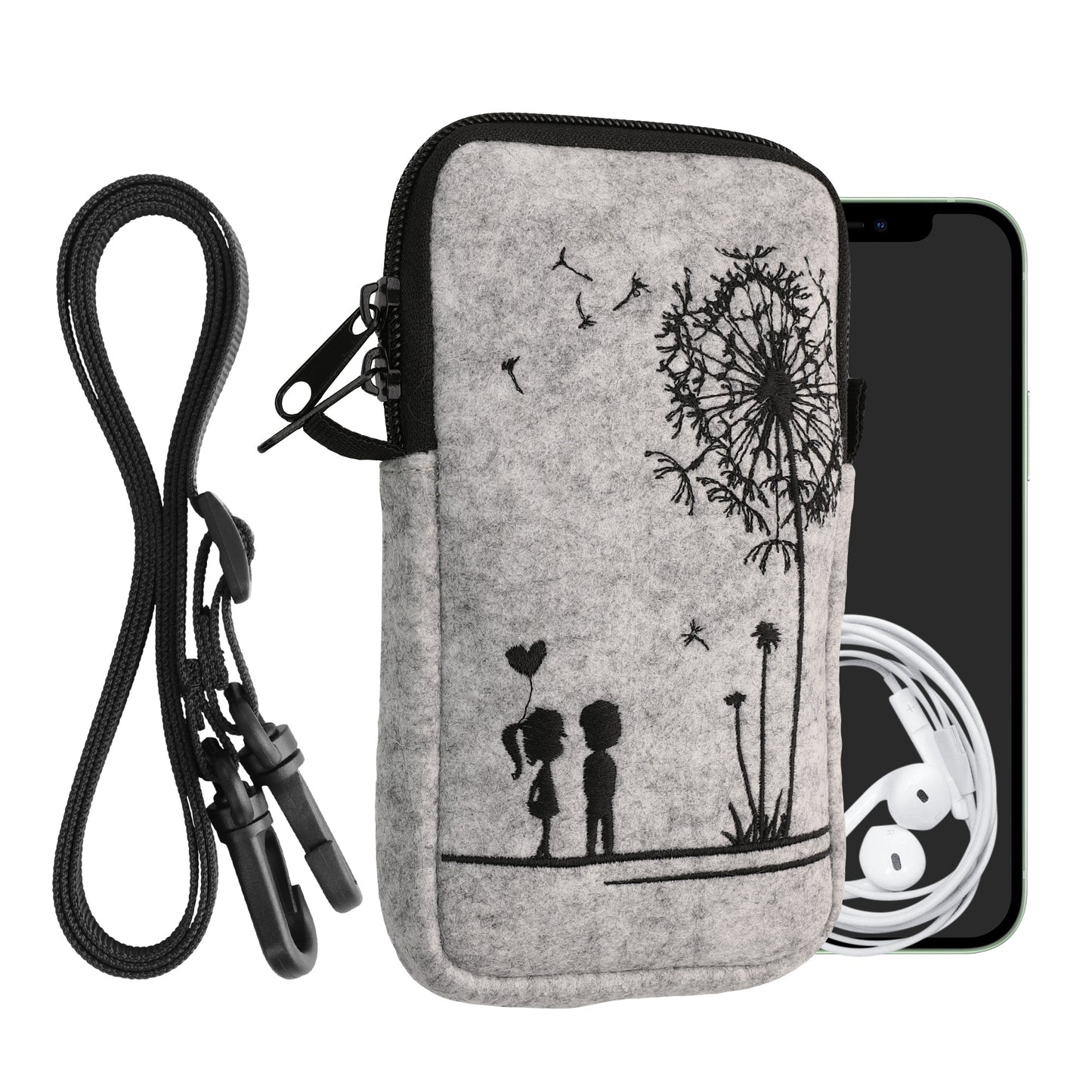 kwmobile Cell Phone Case for Smartphones 6.5" Phone Cover with Chain 16.5 x 8.9 cm Inner Dimensions Don't Touch My Phone