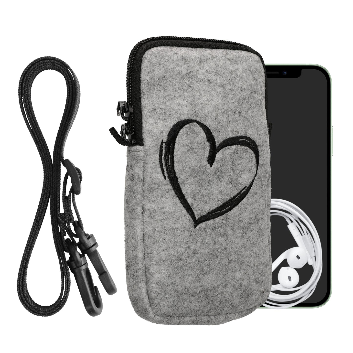 kwmobile Cell Phone Case for Smartphones 6.5" Phone Cover with Chain 16.5 x 8.9 cm Inner Dimensions Don't Touch My Phone