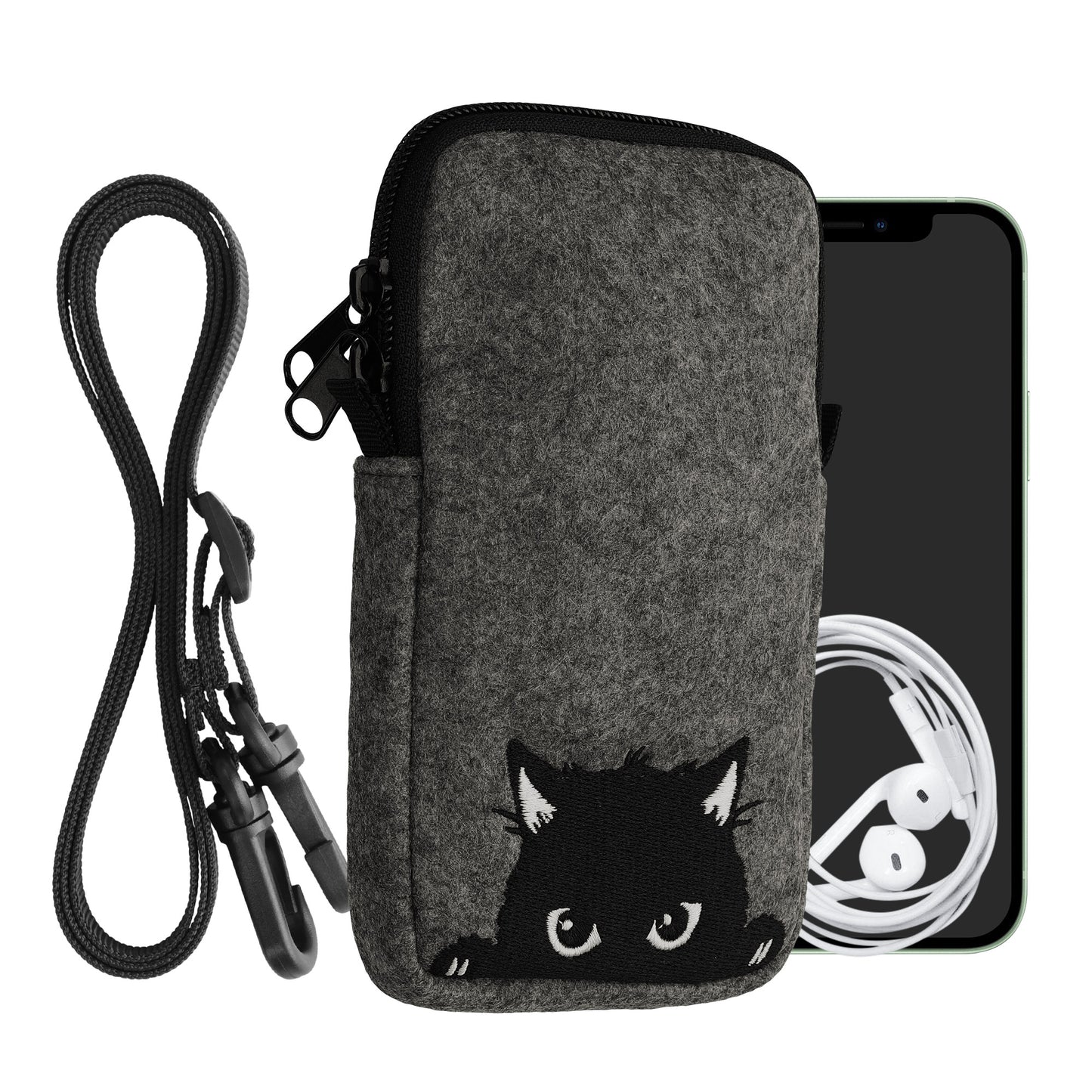 kwmobile Cell Phone Case for Smartphones 6.5" Phone Cover with Chain 16.5 x 8.9 cm Inner Dimensions Don't Touch My Phone