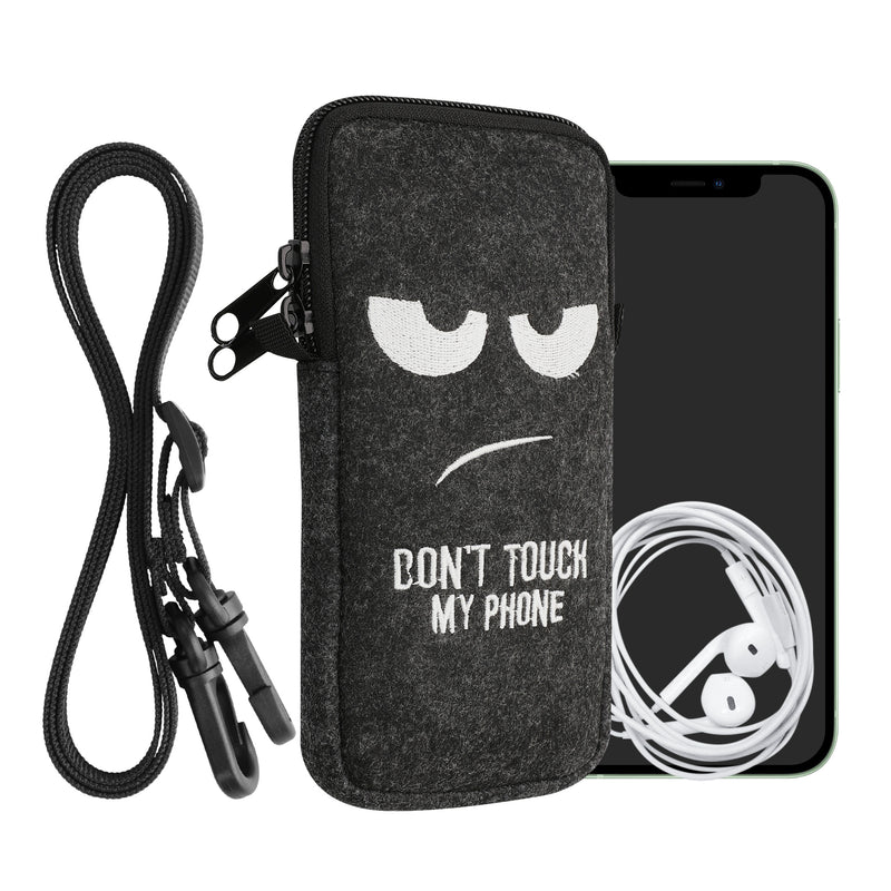 kwmobile Cell Phone Case for Smartphones 6.5" Phone Cover with Chain 16.5 x 8.9 cm Inner Dimensions Don't Touch My Phone