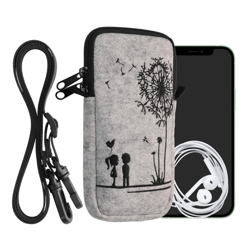 kwmobile Cell Phone Case for Smartphones 6.5" Phone Cover with Chain 16.5 x 8.9 cm Inner Dimensions Don't Touch My Phone