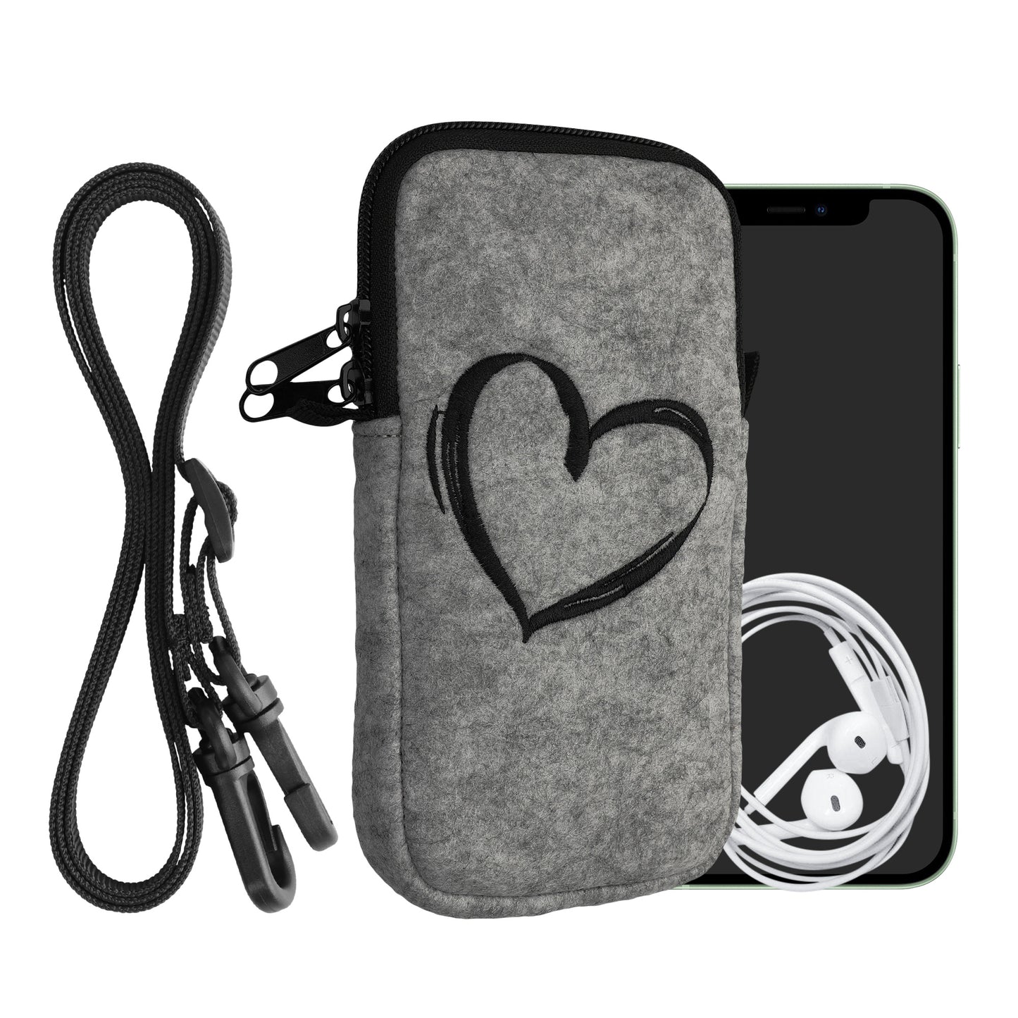 kwmobile Cell Phone Case for Smartphones 6.5" Phone Cover with Chain 16.5 x 8.9 cm Inner Dimensions Don't Touch My Phone