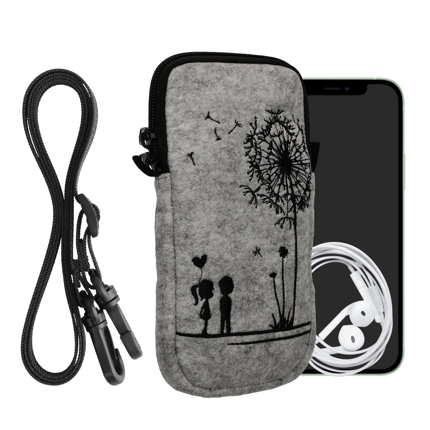 kwmobile Cell Phone Case for Smartphones 6.5" Phone Cover with Chain 16.5 x 8.9 cm Inner Dimensions Don't Touch My Phone