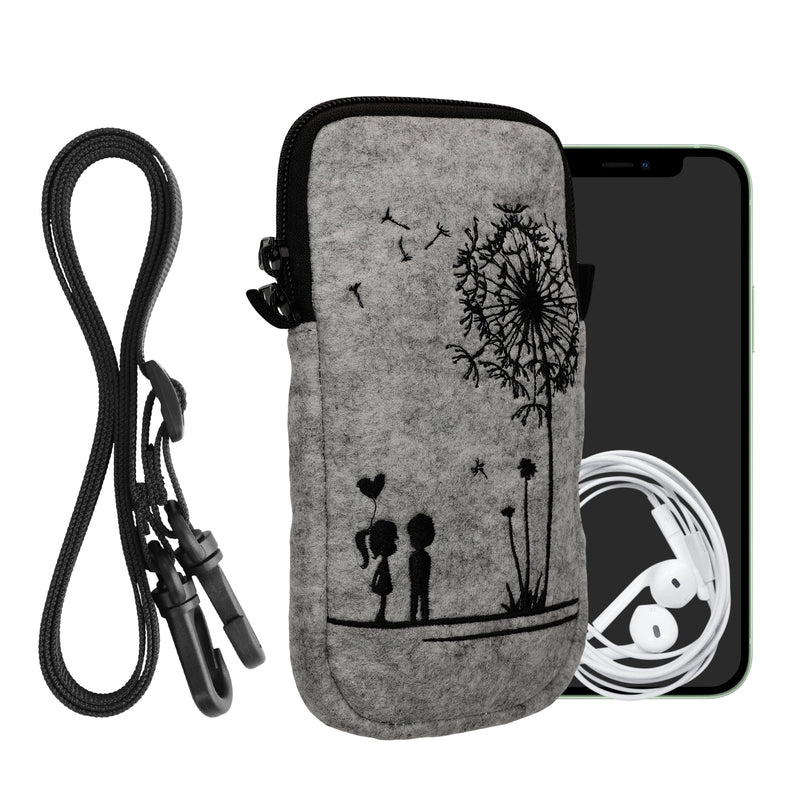 kwmobile Cell Phone Case for Smartphones 6.5" Phone Cover with Chain 16.5 x 8.9 cm Inner Dimensions Don't Touch My Phone