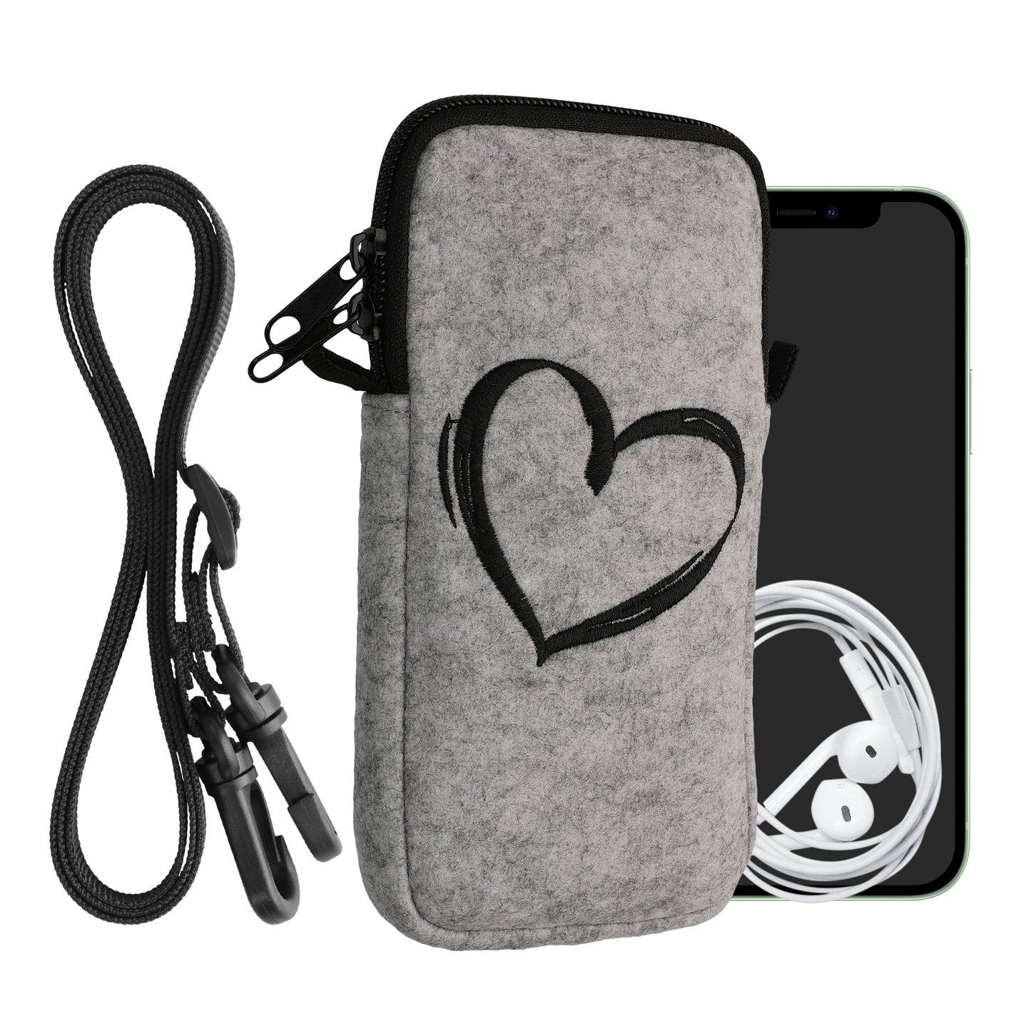 kwmobile Cell Phone Case for Smartphones 6.5" Phone Cover with Chain 16.5 x 8.9 cm Inner Dimensions Don't Touch My Phone
