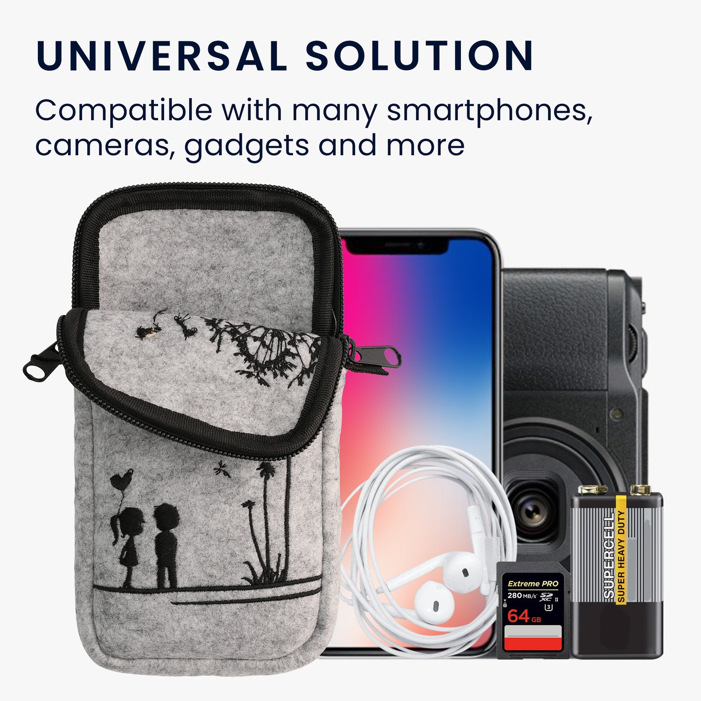 kwmobile Cell Phone Case for Smartphones 6.5" Phone Cover with Chain 16.5 x 8.9 cm Inner Dimensions Don't Touch My Phone