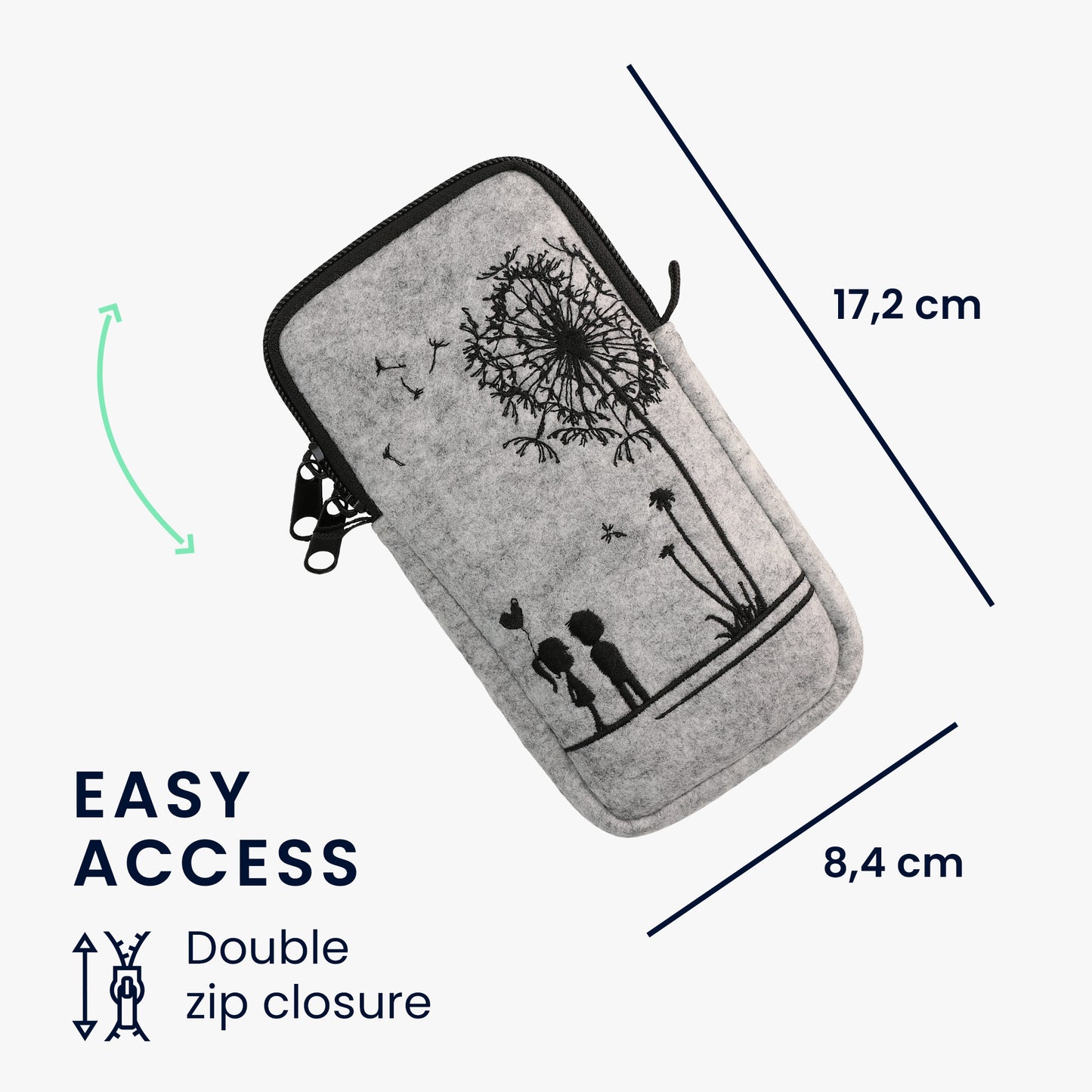 kwmobile Cell Phone Case for Smartphones 6.5" Phone Cover with Chain 16.5 x 8.9 cm Inner Dimensions Don't Touch My Phone