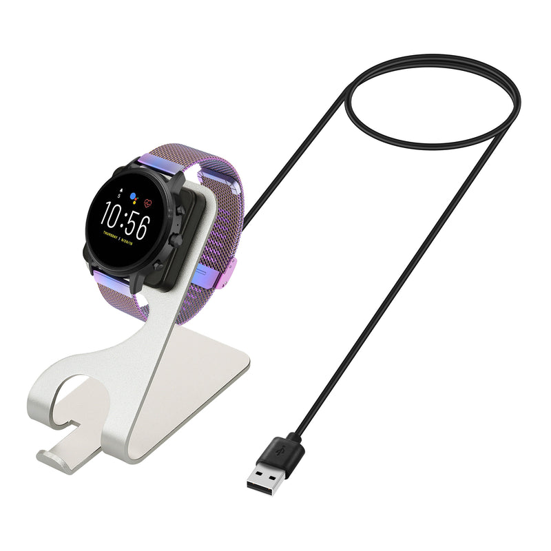 kwmobile USB Charger compatible with Fossil Gen 4 / Gen 5 / Michael Kors Runway MKT0002 - USB Cable Charger Stand - Smart Watch Charging Station - Charging Cable with Stand Function