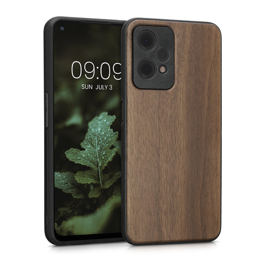 kwmobile Hülle kompatibel mit OnePlus Nord CE 2 Lite 5G Hülle - Holz Case - stoßfestes Handy Cover - TPU Handyhülle in Dunkelbraun Dunkelbraun  