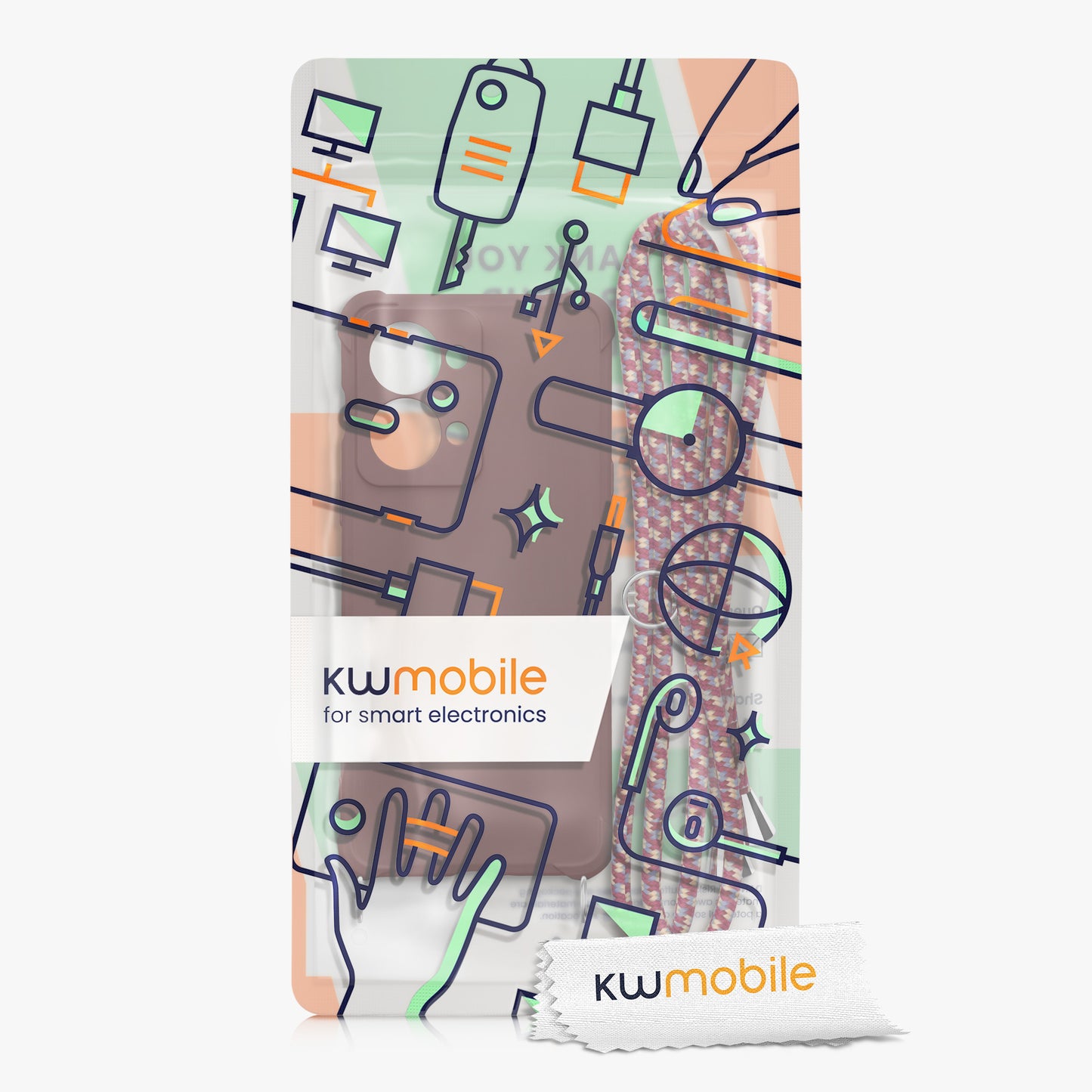 kwmobile Necklace Case compatible with OnePlus Nord 2T 5G Case - Cover with Lanyard - Silicone Protective Case
