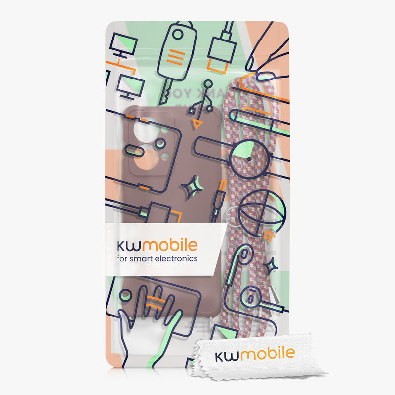 kwmobile Necklace Case compatible with OnePlus Nord 2T 5G Case - Cover with Lanyard - Silicone Protective Case