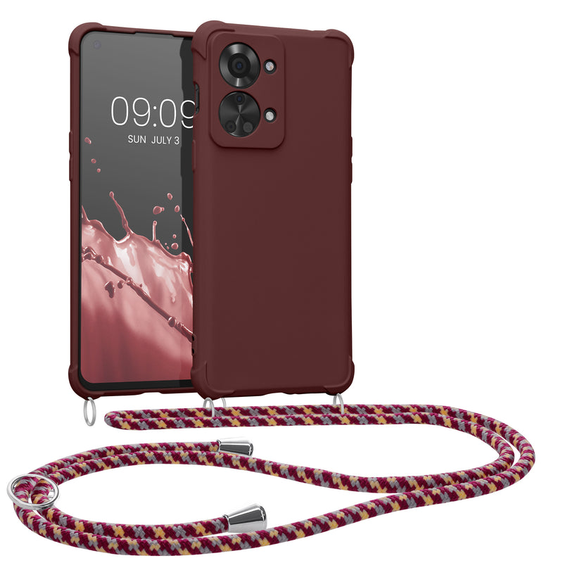 kwmobile Necklace Case compatible with OnePlus Nord 2T 5G Case - Cover with Lanyard - Silicone Protective Case