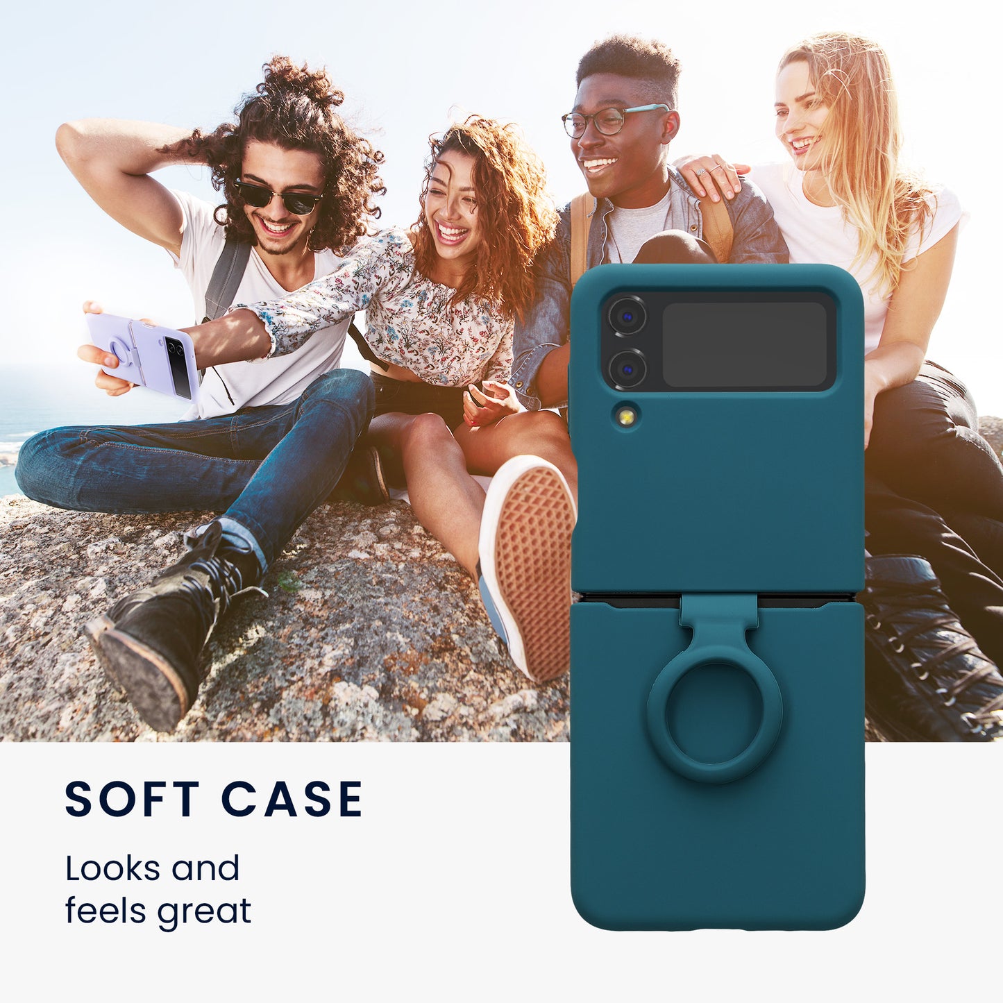 kwmobile Soft Flip Case Compatible with Samsung Galaxy Z Flip4 - Cover for Foldable Phone - Phone Case
