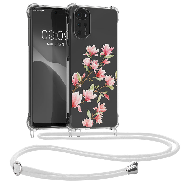 kwmobile Necklace Case compatible with Motorola Moto G22 Silicone Cover with Lanyard