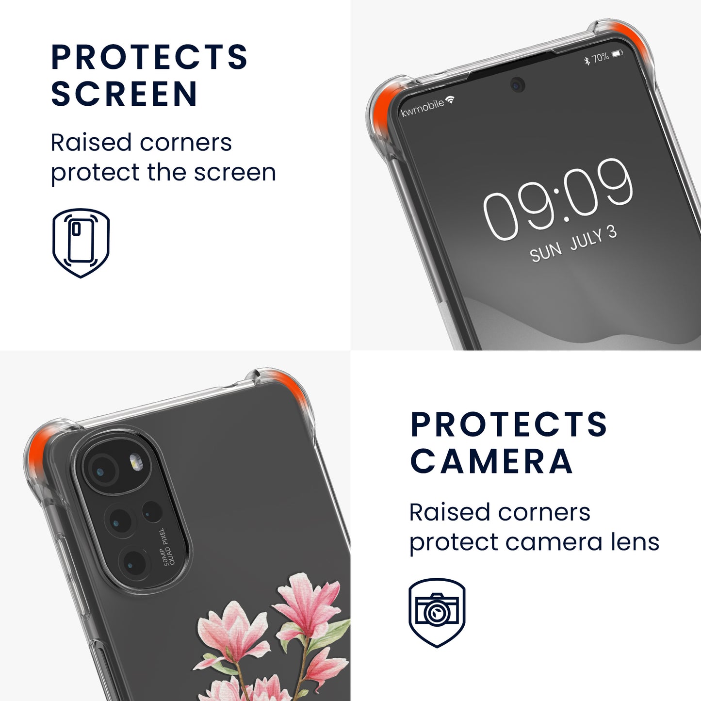kwmobile Necklace Case compatible with Motorola Moto G22 Silicone Cover with Lanyard