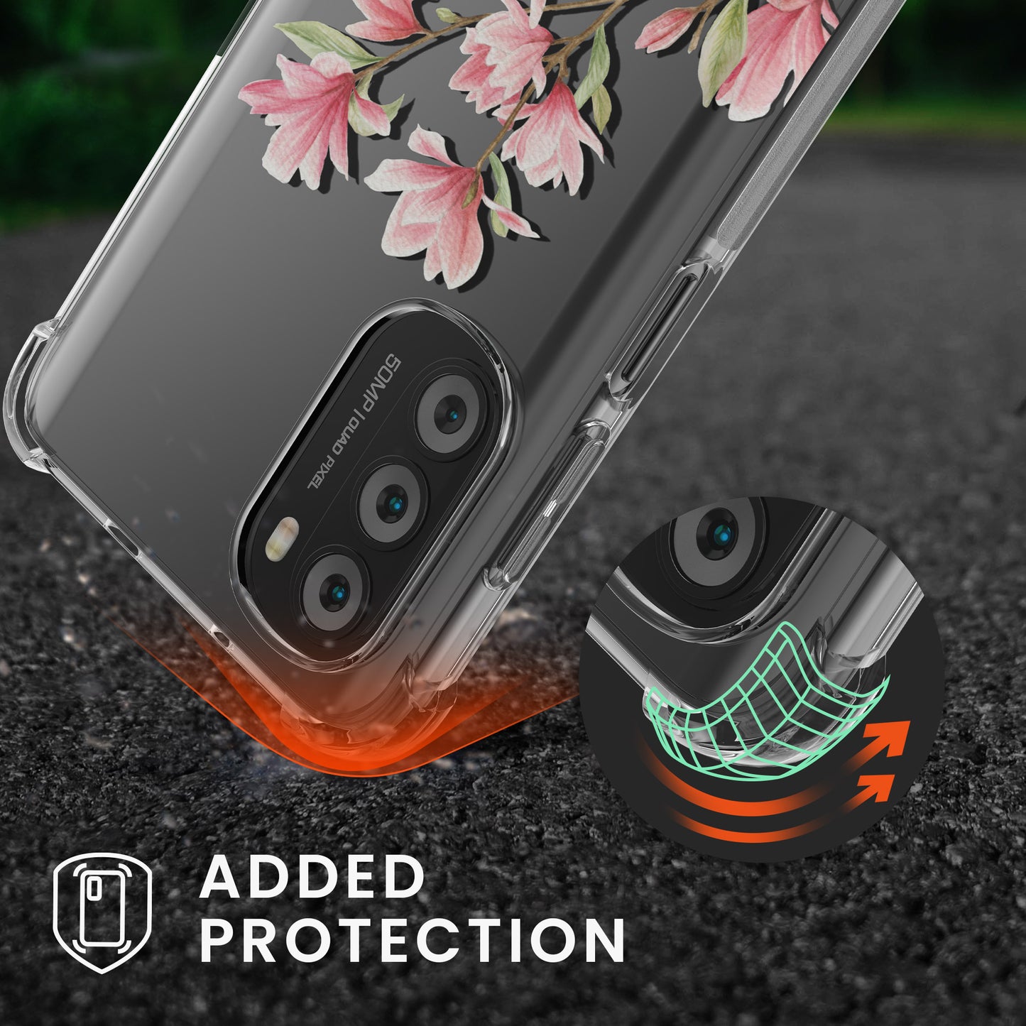 kwmobile Necklace Case compatible with Motorola Moto G52 / Moto G82 5G Cover Silicone Case with Lanyard