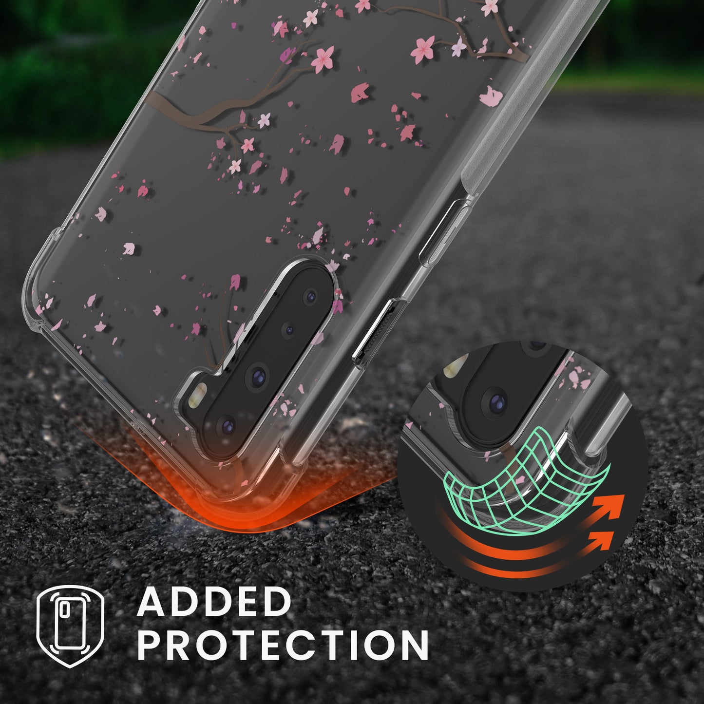 kwmobile Necklace Case compatible with OnePlus Nord Silicone Cover with Lanyard Transparent Jungle