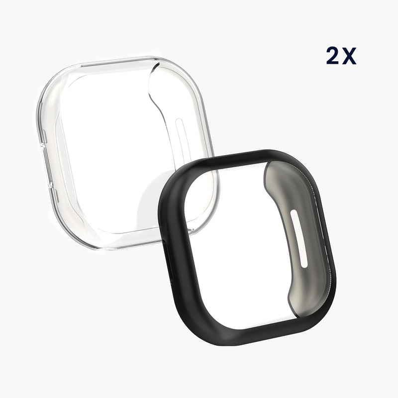 kwmobile Silicone Case for Fitbit Versa 4 / Sense 2 Protective Fullbody Display Cover Set