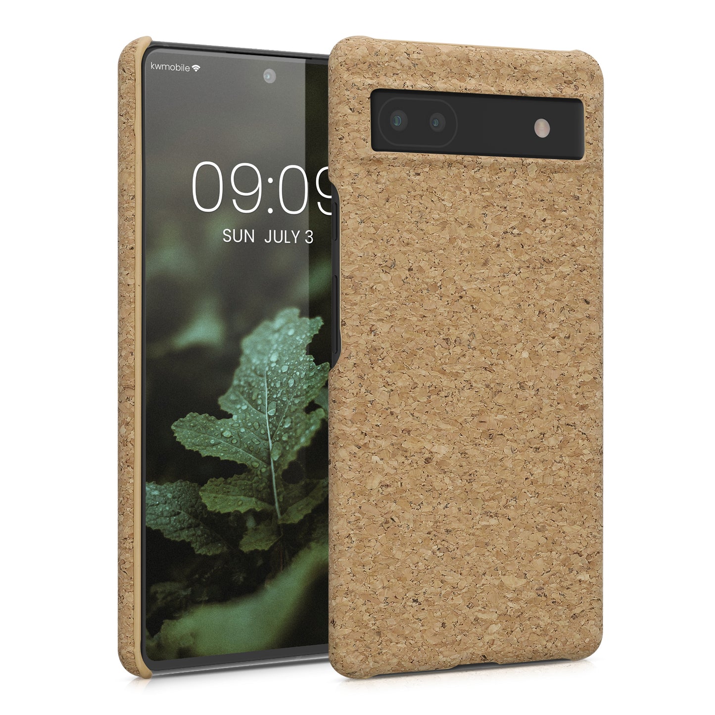 kwmobile Schutzhülle kompatibel mit Google Pixel 6a - Hülle Kork - Handyhülle - Handy Case Cover Hellbraun Hellbraun  