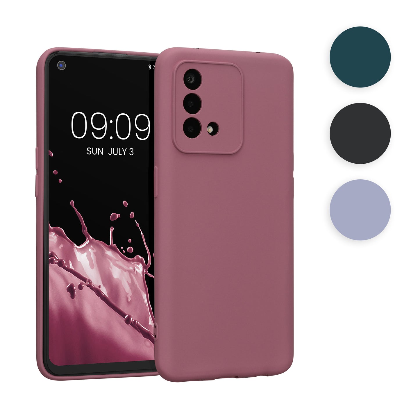 kwmobile Slim Case kompatibel mit Oppo A74 Hülle - Handyhülle aus Silikon in Petrol matt Petrol matt  
