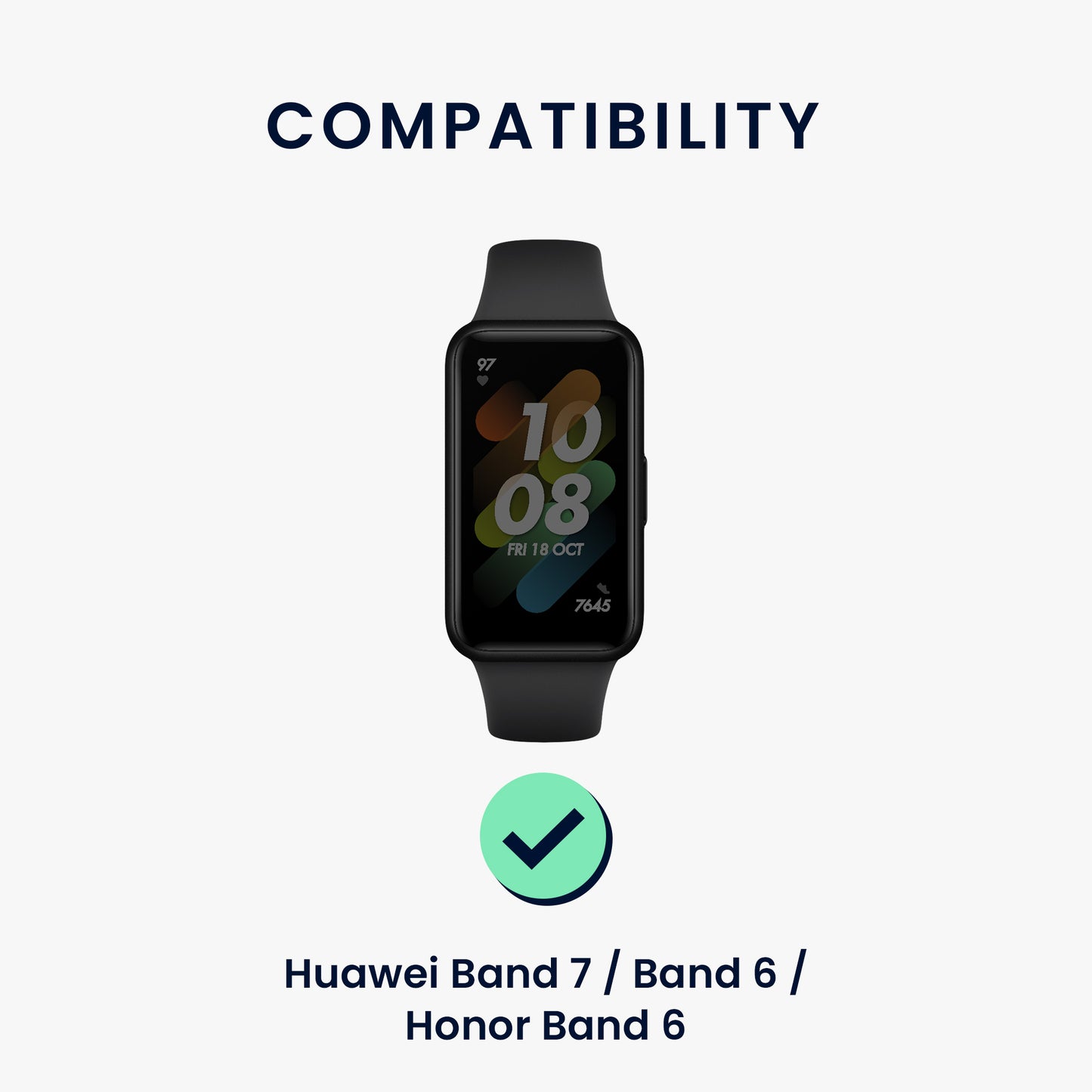 kwmobile Watch Strap for Huawei Band 7 / Band 6 / Honor Band 6 Bracelet Fitness Tracker Band Set Replacement Strap Smartwatch
