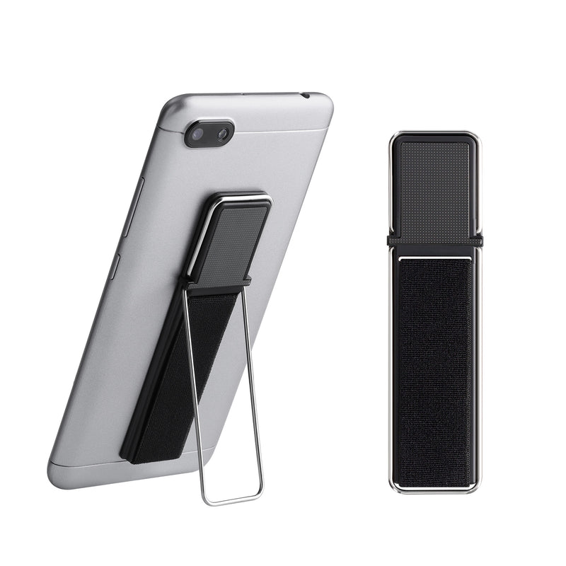 kwmobile Smartphone Finger Holder with Kickstand - Cell Phone Grip Holder Self-Adhesive - Compatible with Magnetic Car Mounts - for All Phone Models