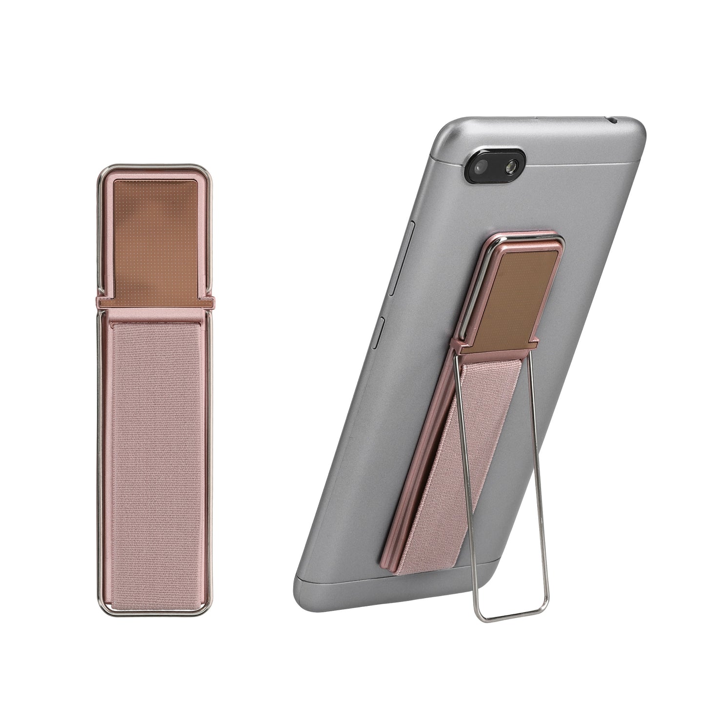 kwmobile Smartphone Finger Holder with Kickstand - Cell Phone Grip Holder Self-Adhesive - Compatible with Magnetic Car Mounts - for All Phone Models