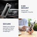kwmobile Smartphone Finger Holder with Kickstand - Cell Phone Grip Holder Self-Adhesive - Compatible with Magnetic Car Mounts - for All Phone Models