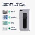 kwmobile Smartphone Finger Holder with Kickstand - Cell Phone Grip Holder Self-Adhesive - Compatible with Magnetic Car Mounts - for All Phone Models