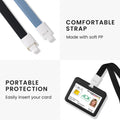 kwmobile ID Card Holder Set Hardcase Card Protector with Lanyard ID Card Sleeve