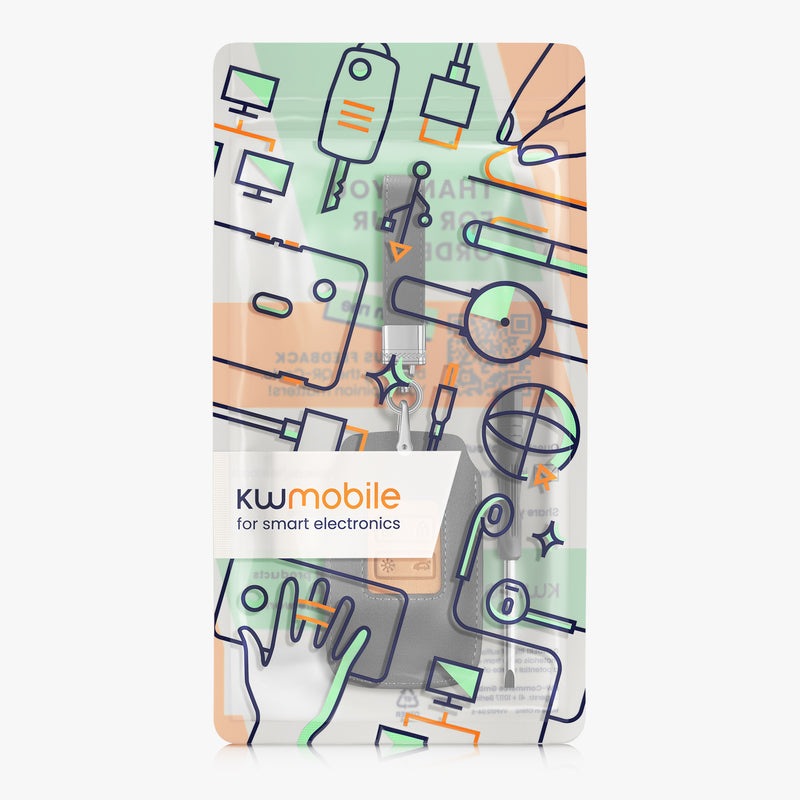 kwmobile Car Key Fob Cover made of Faux Leather compatible with Renault 4-Button Smartkey (Keyless Go only) - Key Fob Case - Cover