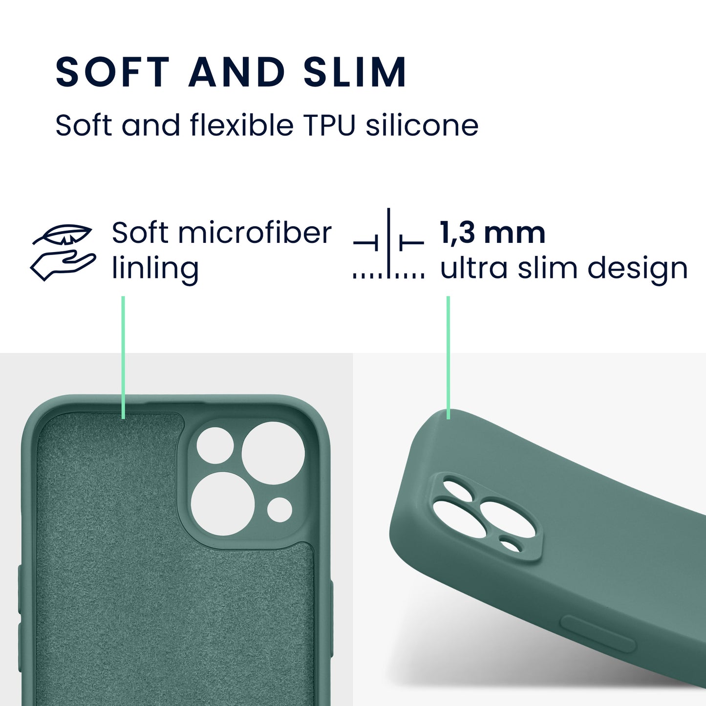 kwmobile Slim Case compatible with Apple iPhone 13 - Silicone Phone Cover