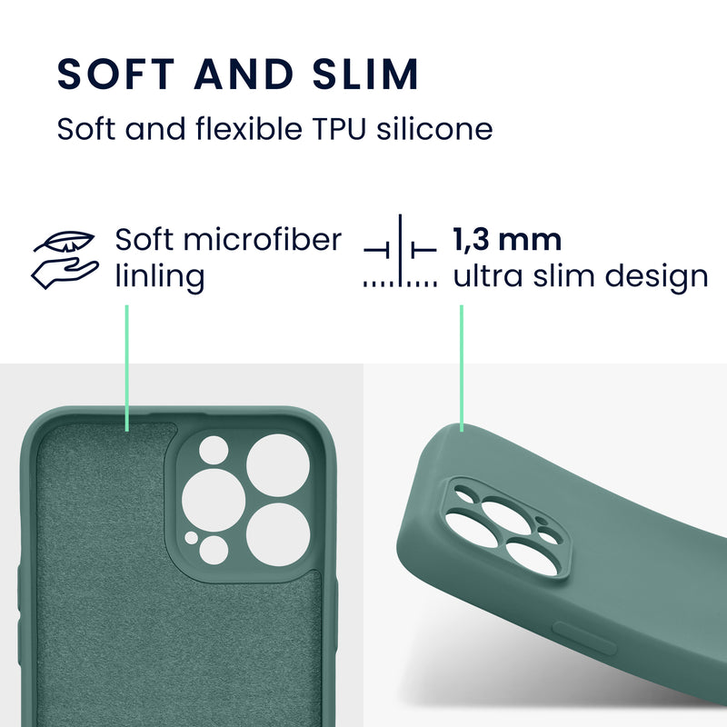kwmobile Slim Case Compatible with Apple iPhone 13 Pro Max - Silicone Phone Cover