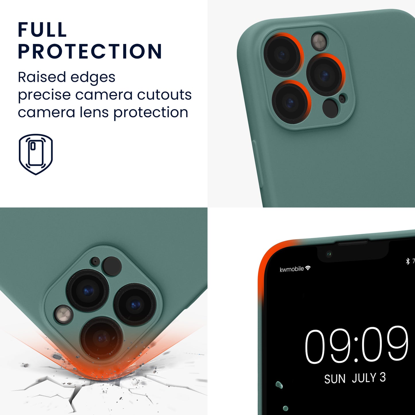 kwmobile Slim Case Compatible with Apple iPhone 13 Pro Max - Silicone Phone Cover