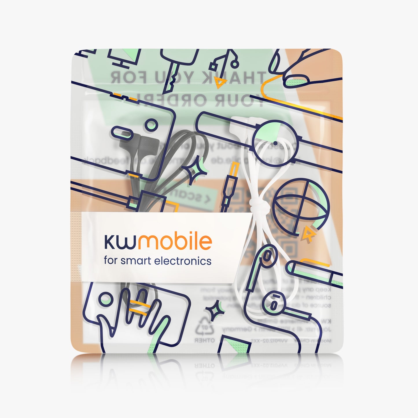 kwmobile Magnetic Strap Set compatible with Apple Airpods 1 / 2 / 3 / Pro 1 / Pro 2 Headphones