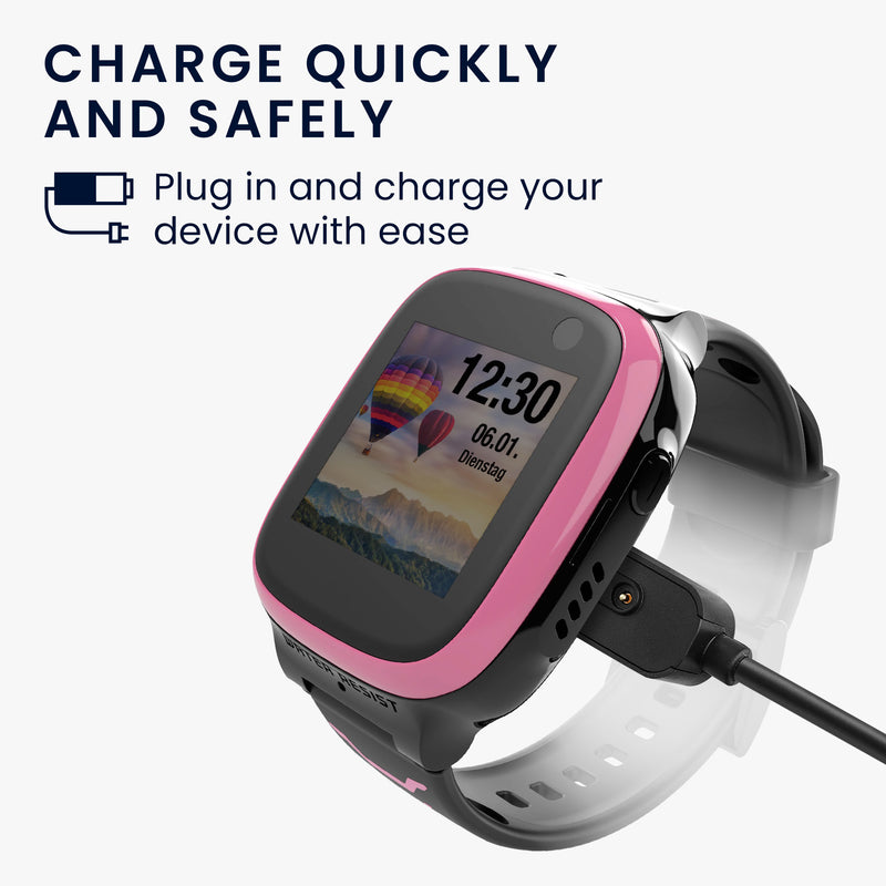 kwmobile Compatible for XPLORA X5 / X5 Play / X4 USB Charging Cable Charger for Smart Watch Fitness Tracker Replacement Cable