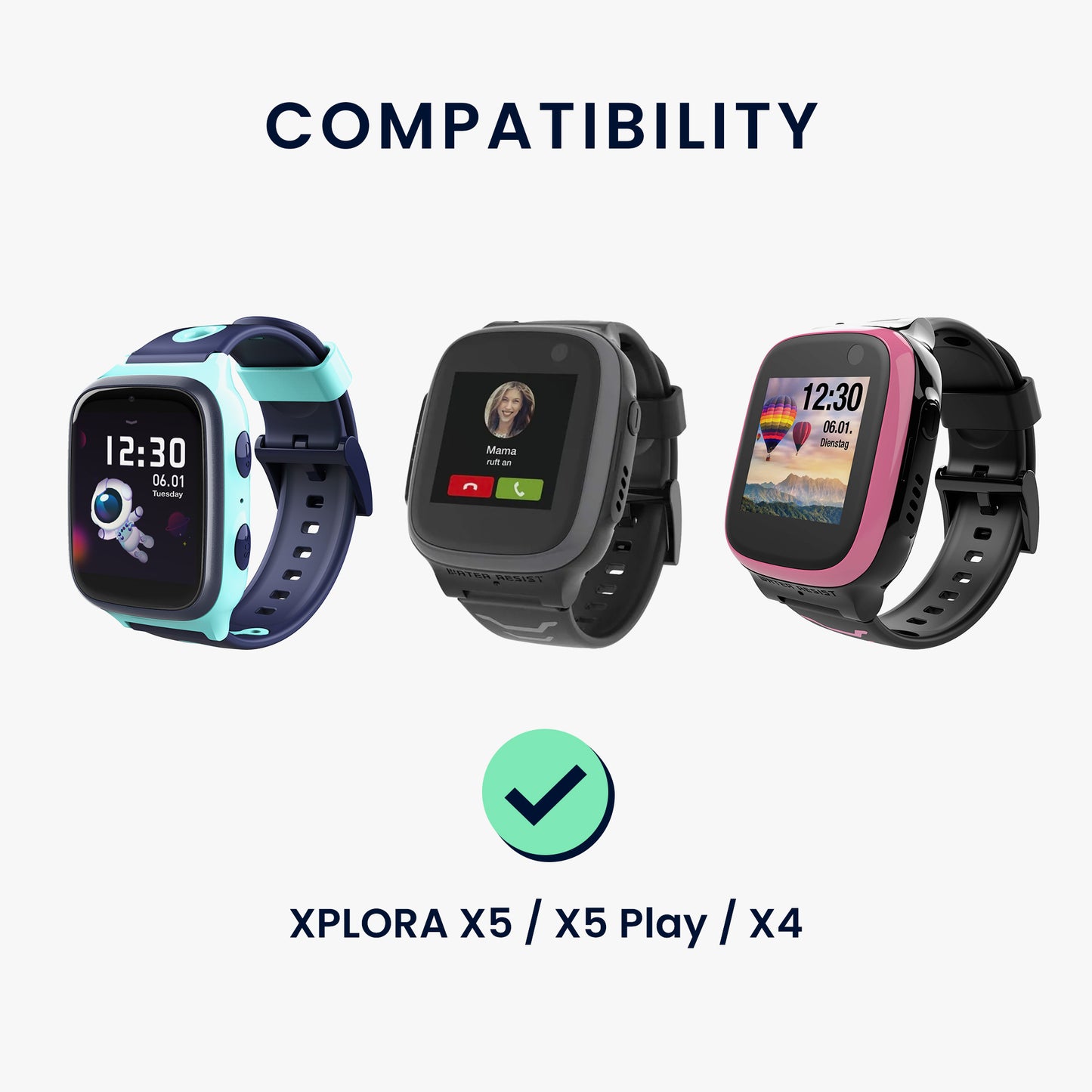 kwmobile Compatible for XPLORA X5 / X5 Play / X4 USB Charging Cable Charger for Smart Watch Fitness Tracker Replacement Cable