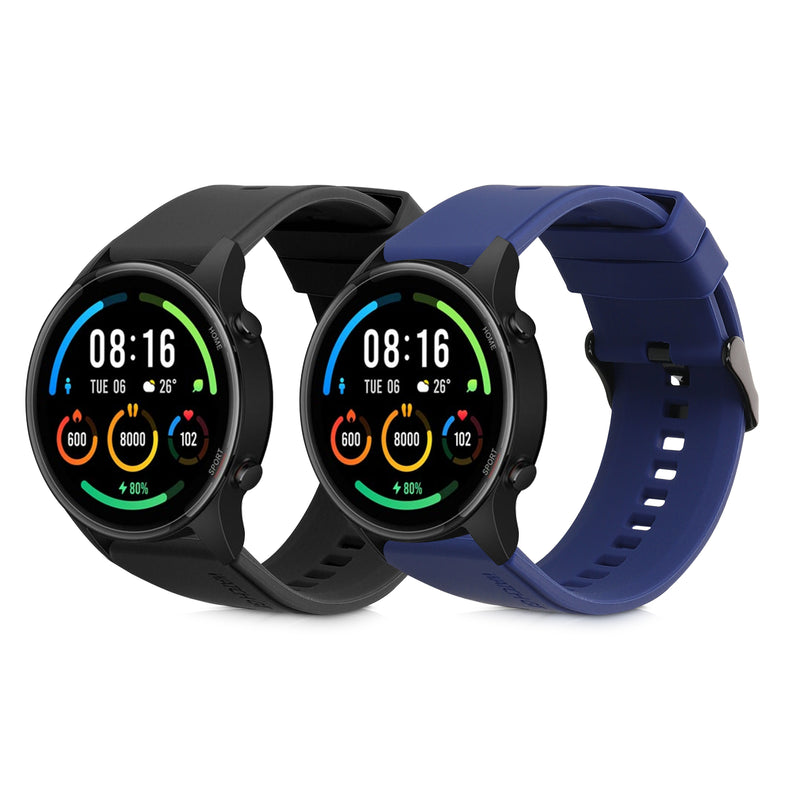 kwmobile Sport Strap compatible with Xiaomi Watch S4/S4 Sport/S3/S2/Watch S1 Active/Redmi Watch 5 Active Fitness Tracker Band Set